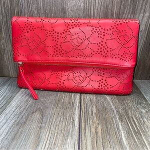 Urban Expressions Vegan Brick Red Leather Envelope Clutch Handbag Purse No Chain